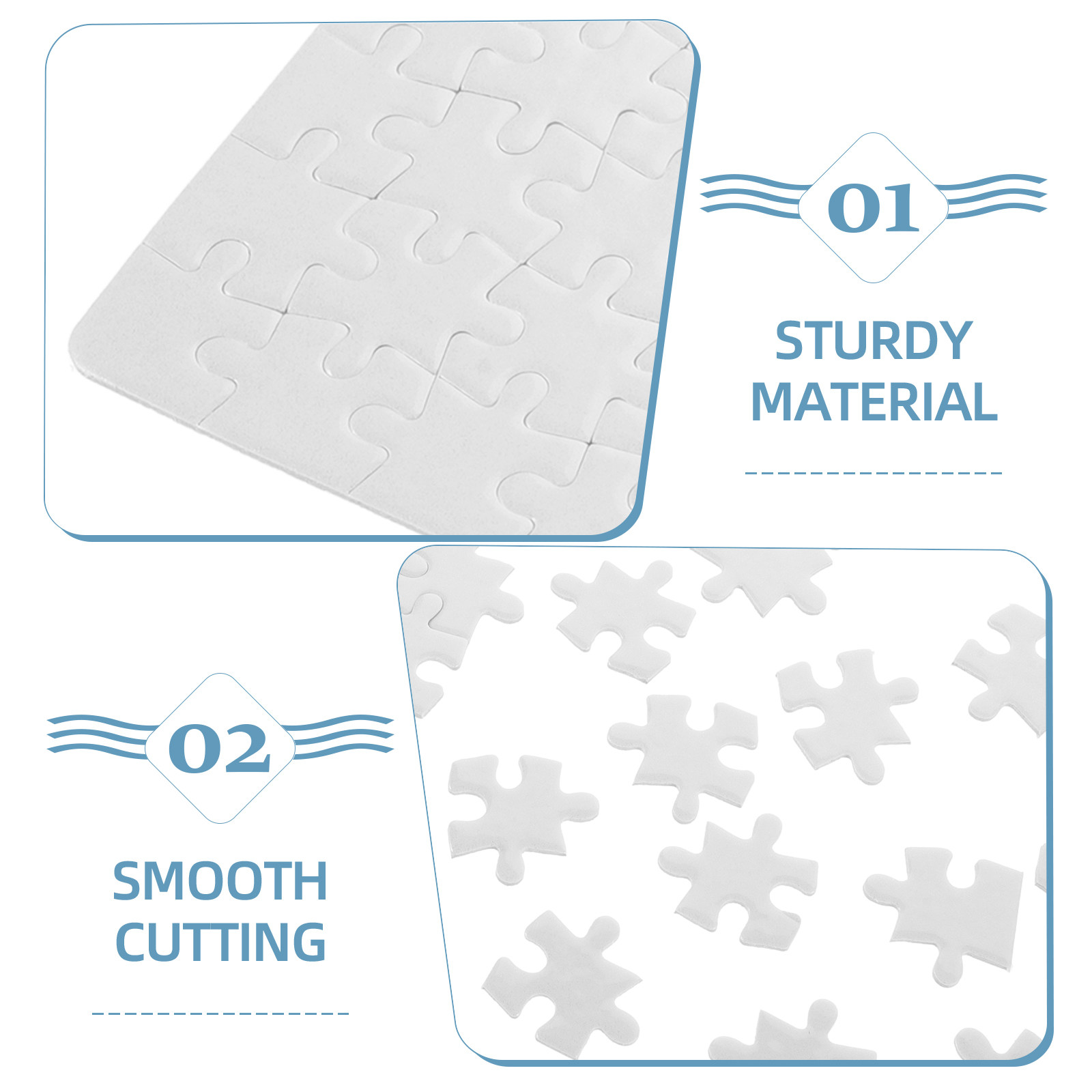4Sheets Blank Puzzle Pieces Wh - Puzzle Blank White 评论和价格