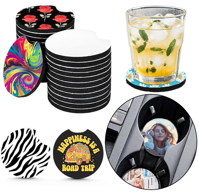 10/20Pcs Sublimation Blank Car - Coaster Sublimation Blank 评论和价格