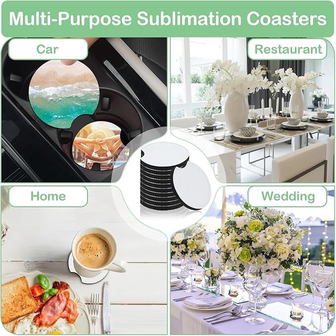 10/20Pcs Sublimation Blank Car - Coaster Sublimation Blank 评论和价格