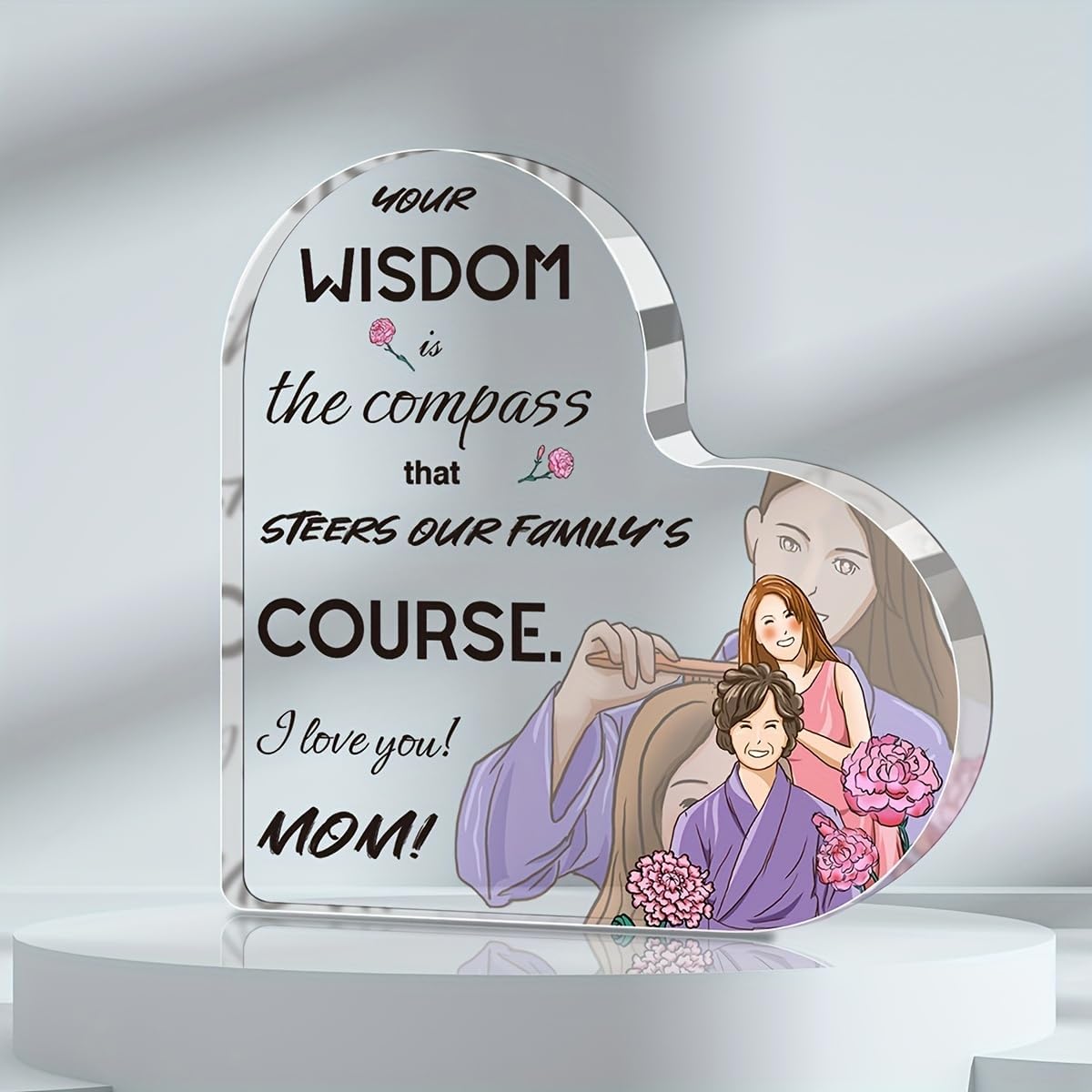Family Heart Shape Acrylic Pla - Photo Acrylic Block 评论和价格