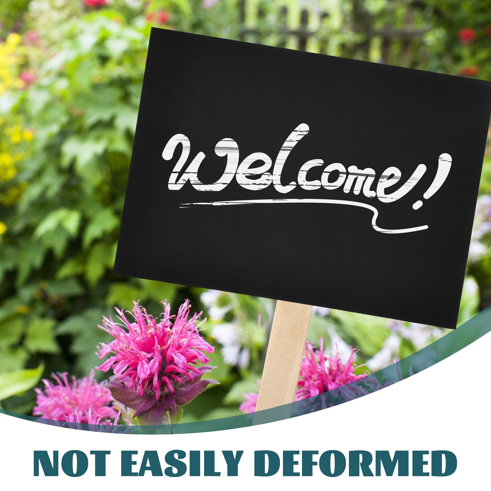 2Pcs Sleek Black Blank Garden  - Yard Sign Blank 评论和价格